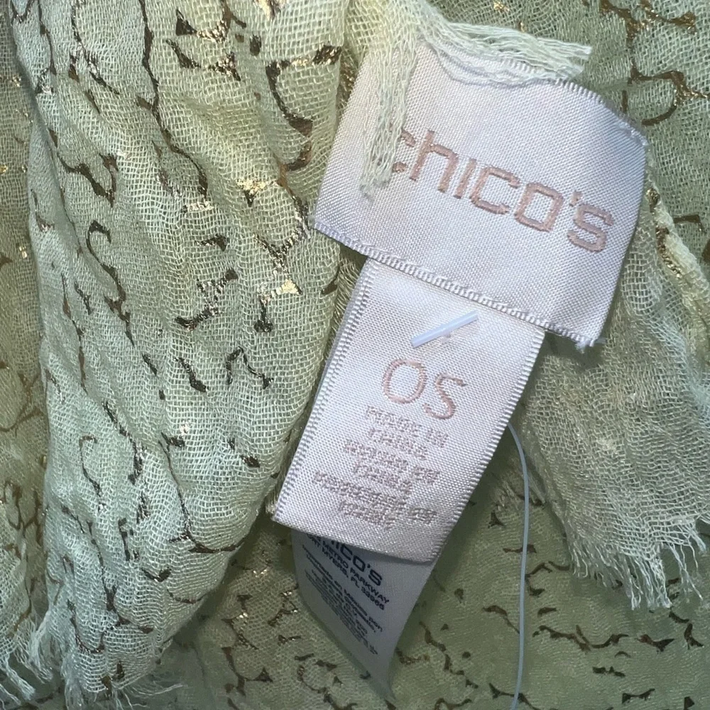 NWT ▶️ Chico’s ◀️ Pale Soft Lime Oblong scarf